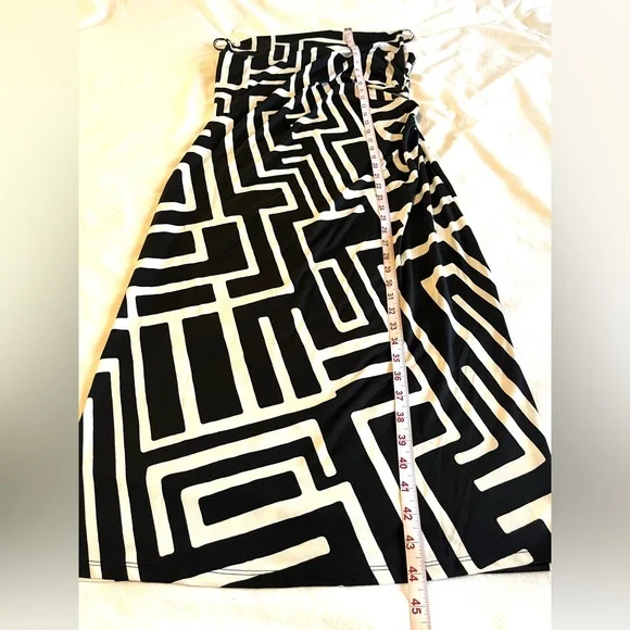 NWOT Jules & Leopold B&W Geo Print Cowl Neck Slip Midi Dress Date Night Party, M - Picture 12 of 14